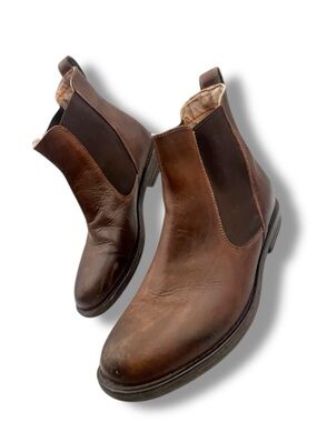 Bed|Stu Men's Brown Distressed Leather Boots Size 10